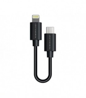 مبدل USB-C به لایتنینگ پاورولوجی مدل P025BCLBK طول 0.25 متر