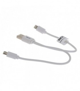 کابل تبدیل USB به microUSB و لایتنینگ تسکو مدل TC A28 طول 0.2 متر